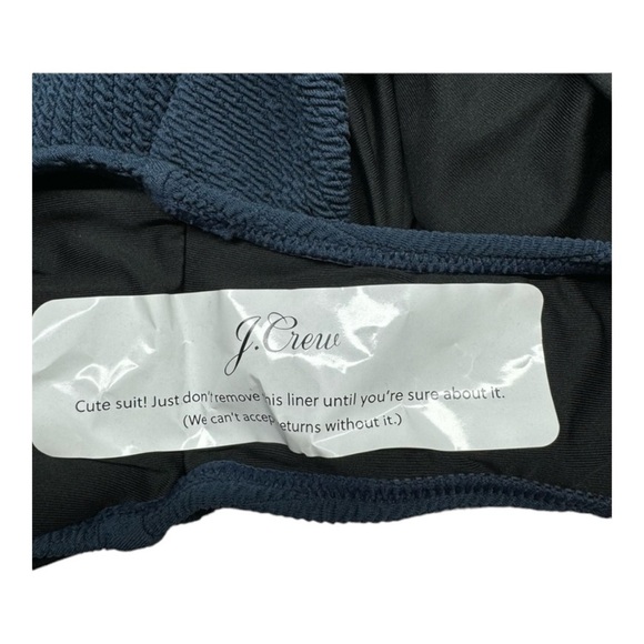 J.Crew Navy Textured Squareneck High Cut Leg One-Piece Swimsuit Size 24 NEW Plus - Picture 9 of 14
